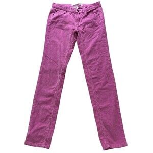 Joe Fresh Corduroy Pants Womens Low Rise Slim Straight Leg Pockets Pink 29x30